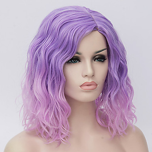 

Synthetic Wig Hathaway Middle Part Wig Purple-Pink Short Curly Golden Blonde Synthetic Hair 12 inch Women Synthetic Sexy Lady Hairstyle