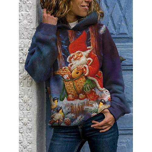 

Women's Pullover Hoodie Sweatshirt Graphic Christmas Daily Casual Christmas Hoodies Sweatshirts Blue Red Green