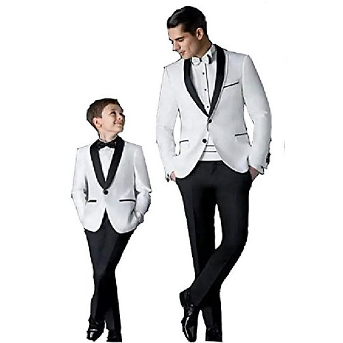 

groom tuxedos men's wedding dress prom suits father and boy tuxedos men's suits(xl) white