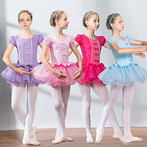 

Girls' Dancer Dancing Party Costume Cosplay Exotic Dancewear Elastane Cotton matte rose Pink Pink Dress