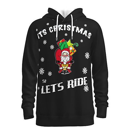

Men's Pullover Hoodie Sweatshirt Graphic 3D Ugly Christmas Front Pocket Christmas Daily 3D Print 3D Print Christmas Hoodies Sweatshirts Black