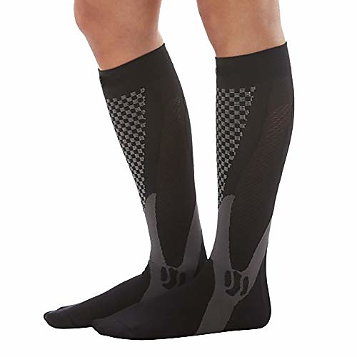 

compression socks for men & women-boost stamina,accelerate blood circulation-ideal for sports, work, flight s/m black/one pair