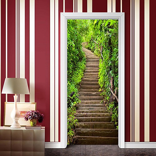 

Mountain Stone Stairs Self-adhesive Creative Door Stickers Living Room Diy Decorative Home Waterproof Wall Stickers