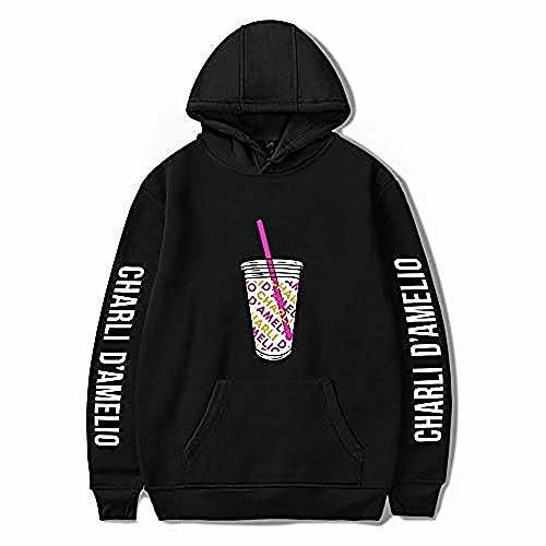 

printed the hype house hoodies unisex men and women casual charli d'amelio sport hoodie fun hoodie (size: xxs-xxxxl) (black, s)