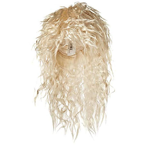 

men's 80's rock star long curly costume wig, blonde, one size