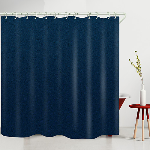 

Pure Blue Hemp Digital Printing Shower Curtain Shower Curtains Hooks Modern Polyester New Design