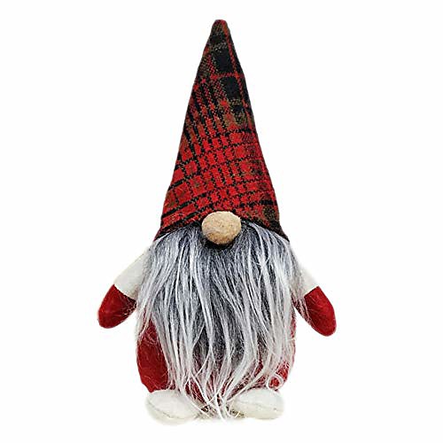 

handmade plaid gnome swedish christmas santa tomte elf plush doll holiday figurines xmas home table ornaments