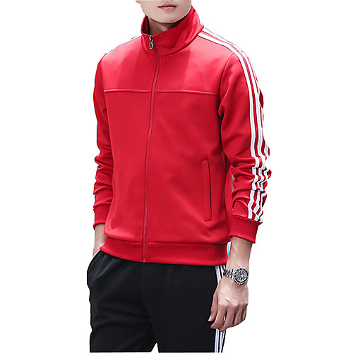 

Men's 2 Piece Set Color Block Standing Collar Color Block Sport Athleisure Sweatshirt and Pants Clothing Suit Long Sleeve Breathable Comfortable Exercise & Fitness Running Everyday Use Walking Casual