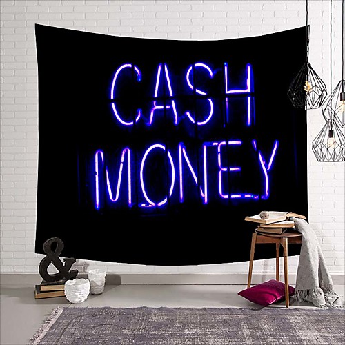 

Wall Tapestry Art Deco Blanket Curtain Picnic Table Cloth Hanging Home Bedroom Living Room Dormitory Decoration Polyester Fiber Still Life Modern Neon Purple CASH MONEY
