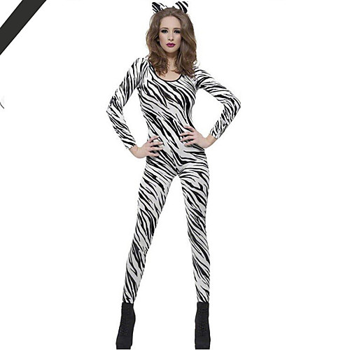 

Zentai Suits Skin Suit Ninja Adults' Cosplay Costumes Cosplay Halloween Women's Zebra Halloween Carnival Masquerade / Leotard / Onesie / Headwear