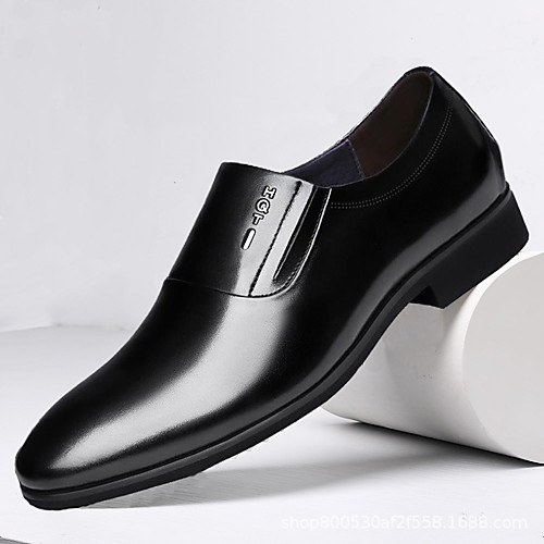 

Men's Oxfords Daily Walking Shoes Cowhide Wear Proof Black Fall Spring