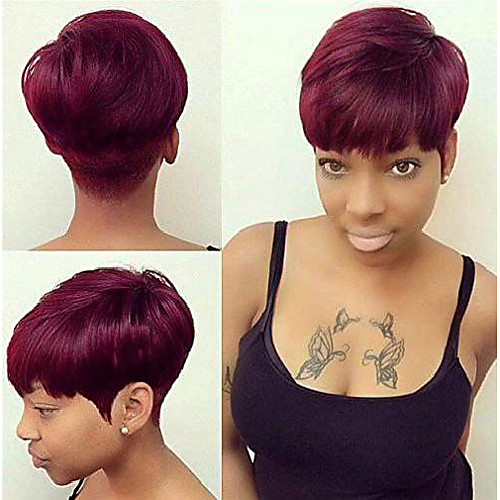 

short colored hair wigs for women short synthetic wigs for black women short pixie cut wigs with bangs short ombre gray pixie cut wigs for women (c6955)