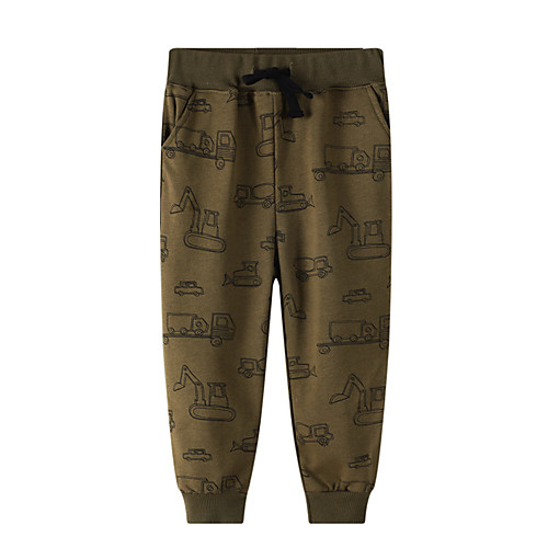 

Boys' Kid's Sweatpants Joggers Jogger Pants Street Bottoms Pocket Drawstring Cotton Winter Running Jogging Training Exercise Breathable Soft Sweat-wicking Normal Sport Cartoon Army Green / Athleisure