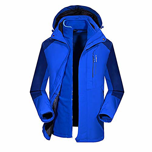 

Women's Men's Hiking 3-in-1 Jackets Ski Jacket Winter Outdoor Lightweight Windproof Breathable Quick Dry Winter Jacket Top Fleece Fishing Climbing Camping / Hiking / Caving Male black Female rose red