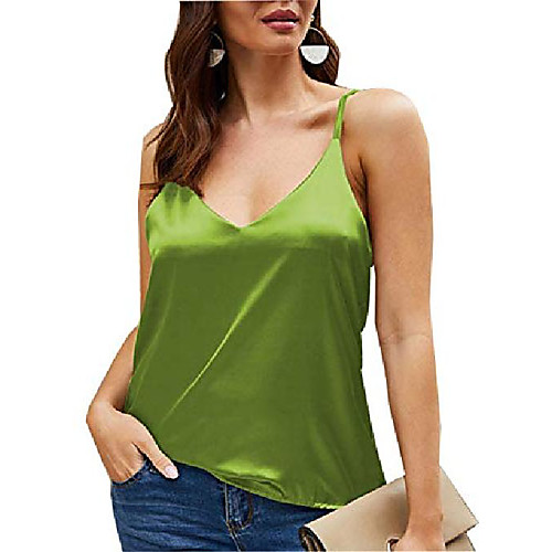 

women's summer button down v neck strappy tank tops loose casual sleeveless shirts blouses