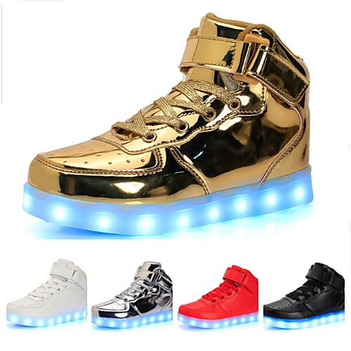 

Boys' Sneakers LED LED Shoes USB Charging Leatherette Little Kids(4-7ys) Big Kids(7years ) Athletic Casual Outdoor Walking Shoes Hook & Loop LED Luminous White Black Red Fall Winter / Rubber / EU39