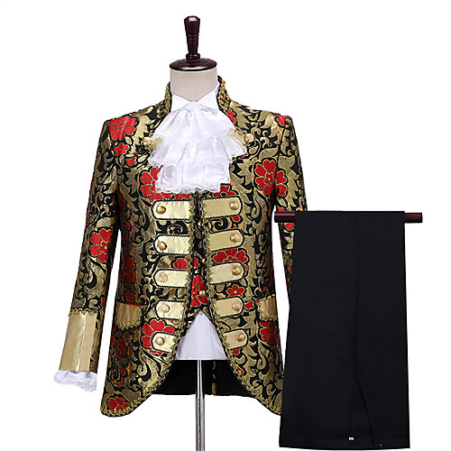 

Prince Aristocrat Retro Vintage Medieval Renaissance Outfits Masquerade Men's Silk Costume Red / Wine / Blue Vintage Cosplay Party Performance Festival Long Sleeve