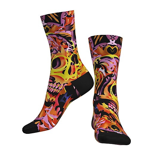 

Crew Socks Compression Socks Calf Socks Athletic Sports Socks Cycling Socks Women's Men's Bike / Cycling Breathable Soft Comfortable 1 Pair Skull Cotton Black / Yellow S M L / Stretchy / Halloween