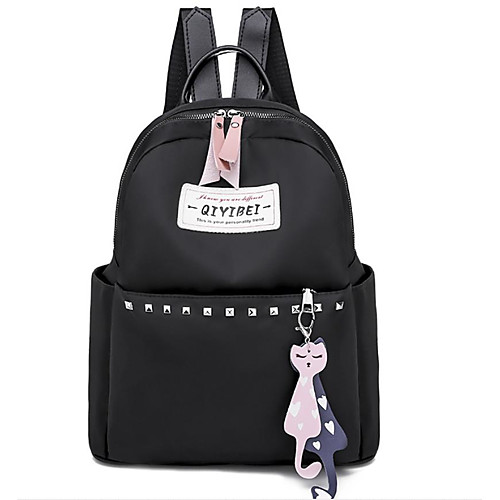 

Women's Polyester School Bag Commuter Backpack Mini Backpack Large Capacity Zipper Daily Backpack Black Red Khaki