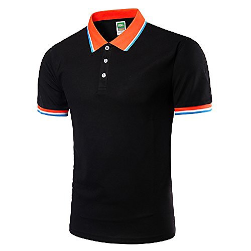 

Men's Hiking Polo Shirt Short Sleeve Tee Tshirt Sweatshirt Top Outdoor Lightweight Breathable Quick Dry Sweat wicking Summer Solid Color Lake blue Kong Lan White Hunting Fishing Climbing