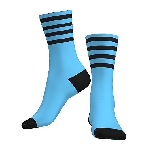 

Crew Socks Compression Socks Calf Socks Athletic Sports Socks Cycling Socks Women's Men's Bike / Cycling Lightweight Breathable Anatomic Design 1 Pair Stripes Cotton Blue S M L / Stretchy