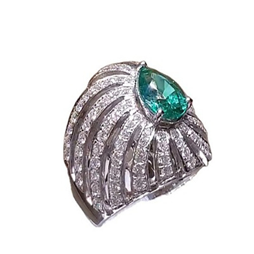 

women's ring aaa cubic zirconia 1pc silver platinum plated alloy stylish daily jewelry cute