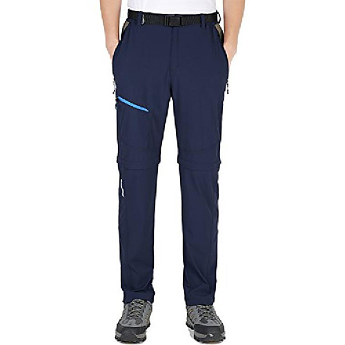 

men's quick drying fishing tapered camping training gym active hiking athletic outdoor convertible pants 2xl blue