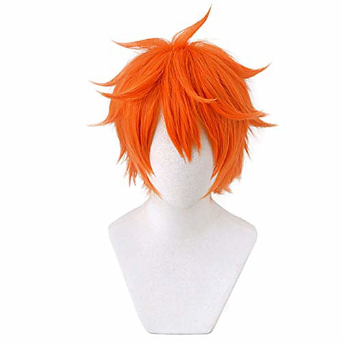 

cosplay wig short orange costume halloween wigs for men boys