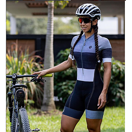 

Women's Men's Short Sleeve Cycling Jersey with Shorts Triathlon Tri Suit Grey Bike Quick Dry Sports Mountain Bike MTB Road Bike Cycling Clothing Apparel / Stretchy / Athletic
