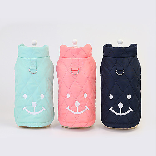 

Dog Coat Jacket Smile Face Thick Velvet Cute Casual / Daily Winter Dog Clothes Puppy Clothes Dog Outfits Breathable Blue Pink Green Costume for Girl and Boy Dog Fleece S M L XL XXL