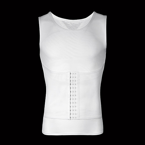 

men slimming body shaper vest gynecomastia shirt tank top compression shirt shapewear (l chest 48-55inch, white)