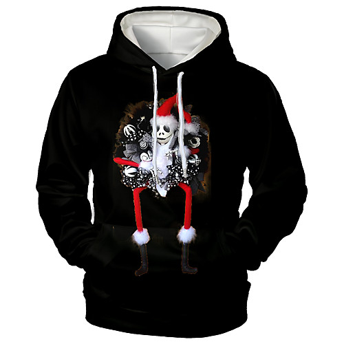 

Men's Pullover Hoodie Sweatshirt Print Graphic 3D Front Pocket Christmas Daily 3D Print 3D Print Christmas Hoodies Sweatshirts Black