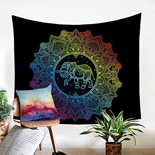 

Wall Tapestry Art Decor Blanket Curtain Picnic Tablecloth Hanging Home Bedroom Living Room Dorm Decoration Polyester Letter Colorful India Elephant Psychedelic Floral Flower Lotus View