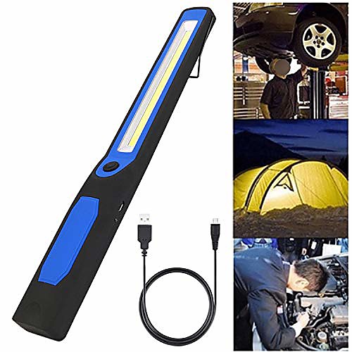 

rechargeable usb working light torch car magnetic repair lamp camping lanterna hanging hook lamp wedge,3w,blue