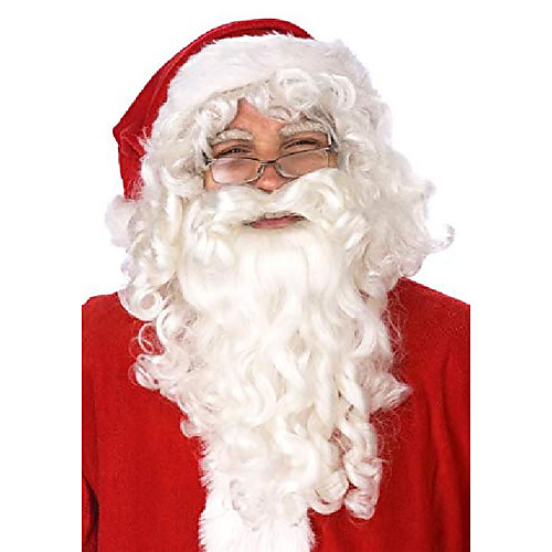 

men's santa claus accessory adult santa claus wig and beard standard white