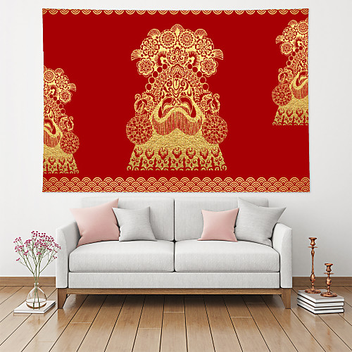 

Chinese Style Wall Tapestry Art Decor Blanket Curtain Picnic Table Cloth Hanging Home Bedroom Living Room Decoration Polyester Peking Opera