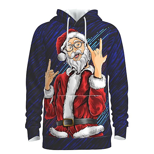 

Men's Pullover Hoodie Sweatshirt Print Graphic 3D Front Pocket Christmas Daily 3D Print 3D Print Christmas Hoodies Sweatshirts Navy Blue