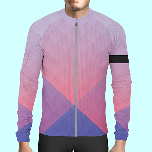 

CAWANFLY Men's Long Sleeve Cycling Jersey Polyester BluePink Bike Jersey Top Mountain Bike MTB Road Bike Cycling Quick Dry Sports Clothing Apparel / Stretchy / SBS Zipper / Italian Ink