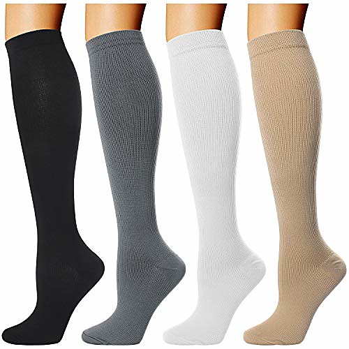 

4 pairs compression socks for men and women 20-30 mmhg compression stockings