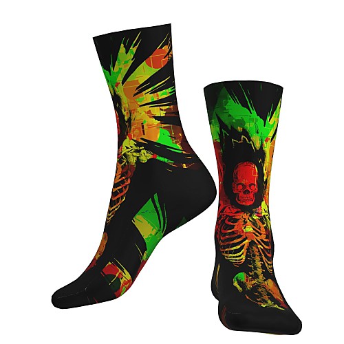

Crew Socks Compression Socks Calf Socks Athletic Sports Socks Cycling Socks Women's Men's Bike / Cycling Breathable Soft Comfortable 1 Pair Skull Cotton Green S M L / Stretchy / Halloween