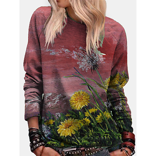 

Women's Pullover Sweatshirt Galaxy Graphic Abstract Daily Going out Casual Streetwear Hoodies Sweatshirts Blue Purple Red