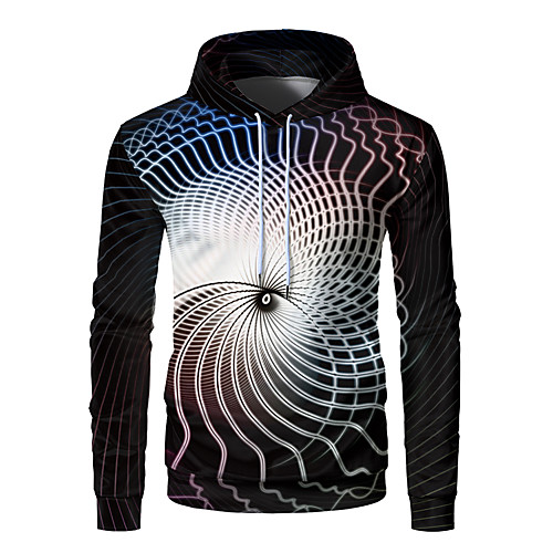 

Men's Pullover Hoodie Sweatshirt Graphic 3D Front Pocket Daily Weekend 3D Print 3D Print Hoodies Sweatshirts Black