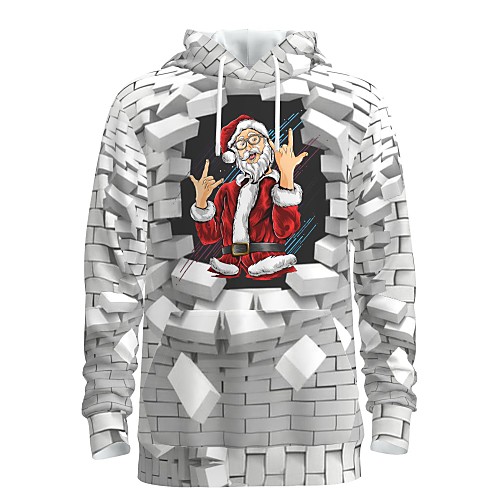 

Men's Pullover Hoodie Sweatshirt Print Graphic 3D Front Pocket Christmas Daily 3D Print 3D Print Christmas Hoodies Sweatshirts White