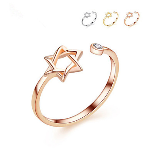 

women's ring aaa cubic zirconia 1pc silver platinum plated alloy stylish daily jewelry cute
