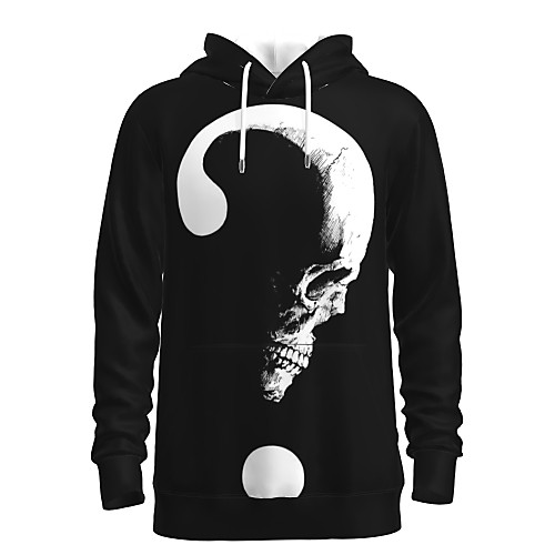

Men's Pullover Hoodie Sweatshirt Graphic 3D Skull Hooded Daily 3D Print 3D Print Hoodies Sweatshirts Long Sleeve Black