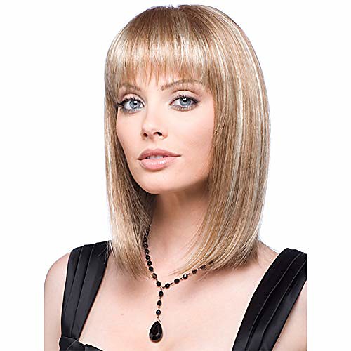 

straight bob wig with bangs straight wigs for women bob style blond bob wig shoulder length wig with bangs synthetic full hair wigs bob straight hair wig heat resistant