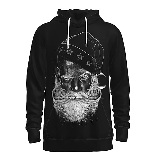 

Men's Pullover Hoodie Sweatshirt Graphic 3D Portrait Front Pocket Christmas Daily 3D Print 3D Print Christmas Hoodies Sweatshirts Black