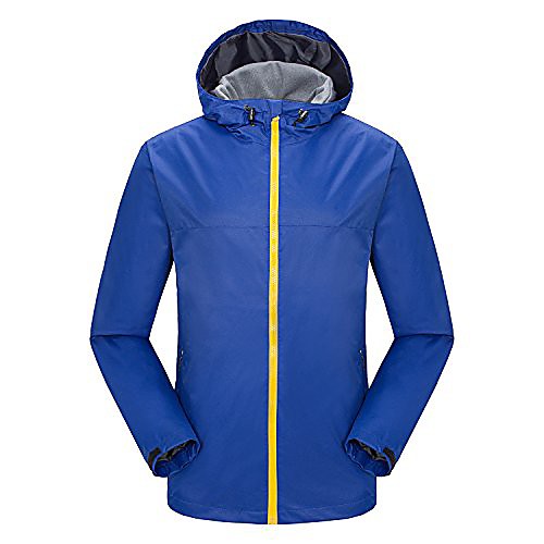 

mens waterproof rain jacket hooded rainwear outdoor windbreaker sports windproof overalls