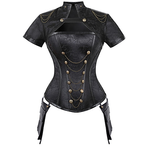 

Women's Lace Up Overbust Corset - Solid Colored, Drawstring Black Red S M L