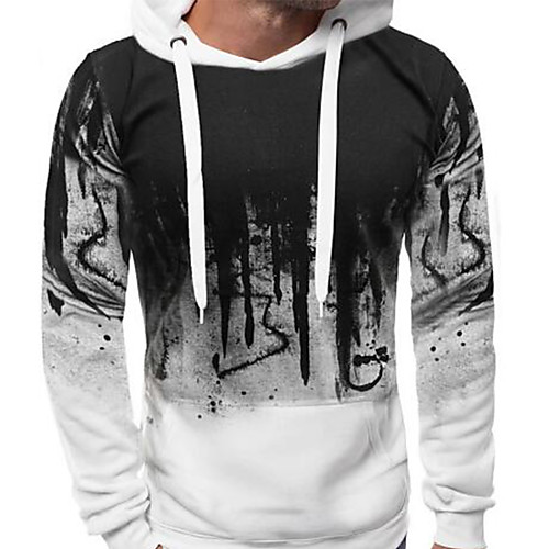 

Men's Hoodie Pullover Front Pocket Hoodie Color Block Sport Athleisure Hoodie Top Long Sleeve Thermal Breathable Soft Comfortable Everyday Use Exercising General Use / Winter